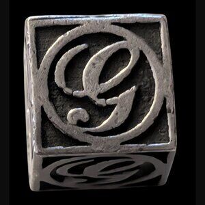 Michael Anthony Vintage Letter G 925 Sterling Silver Block Cube Bracelet